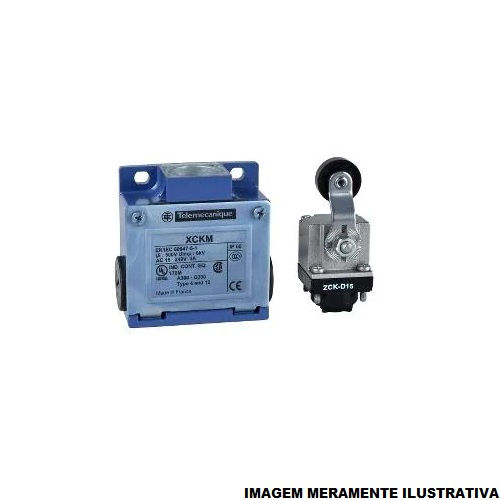 Fim de Curso Ação Rápida Xckm 10A 240VCA Corpo Metálico Caixa Larga com Haste Cilíndrica 1NA+1NF