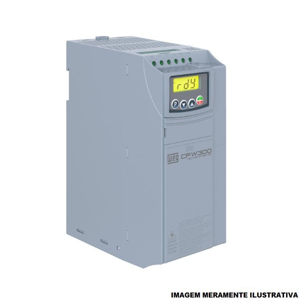 Inversor Frequência Inversor Frequência CFW300 6,00 CV/4,5 kW Serviço Normal 10A sem Filtro Trifásico com Display LCD 380VCA 50/60 Hz IP20