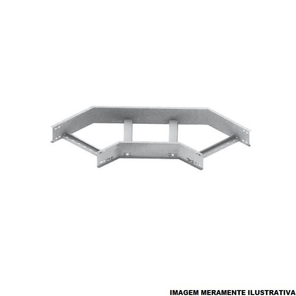 Curva 90G Horizontal Galvanizada Eletrolítica para Leito 300x100 mm com Aba Externa Chapa 18/18
