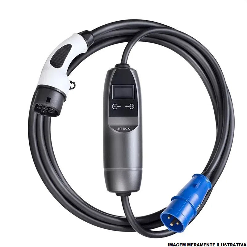 Carregador Veicular Monofásico 32A 220VCA 7 kW Preto