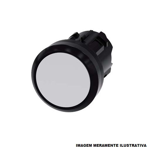 Botão Botão Pulsador PVC Faceado 22,00 mm Branco Aro Preto sem Elemento Opaco sem Gravação
