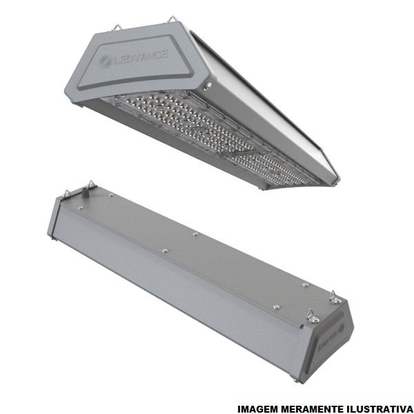 Luminária Industrial Led Luminária Industrial LED Sobrepor Linear Lowbay WD 1x100W Alumínio 13500 lm 5000K Bivolt IP44 50.000H 110x540x170 mm