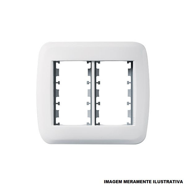 Placa PVC para 6 Módulos 4x4 Branca Clássica com Suporte