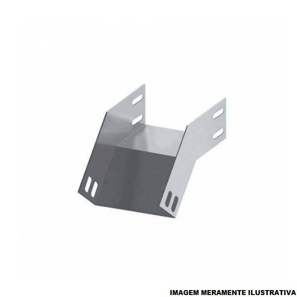 Curva 45G Vertical Perfurada Galvanizada Eletrolítica Externa para Eletrocalha 400x100 mm