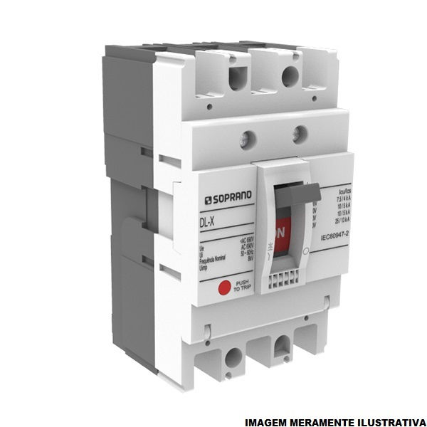 Disjuntor Termomagnético Fixo Tripolar DL400-X 250A 100 KA/70 KA 220/380VCA Caixa Moldada