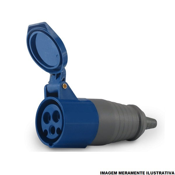 ACOPLAMENTO MOVEL 3P+T+N 32A/220VCA FEMEA PVC AZUL 9H IP44