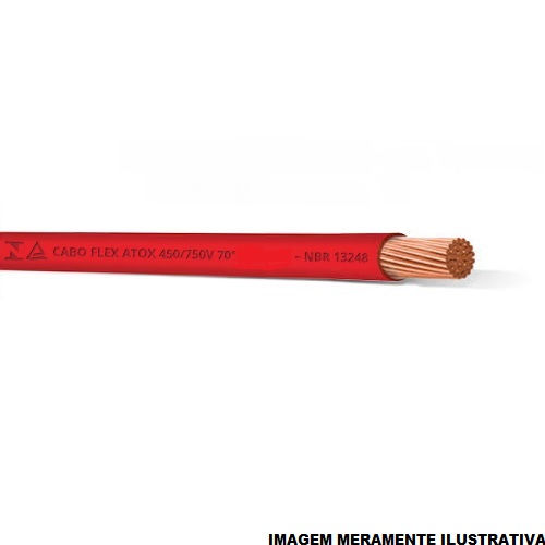 Cabo Cobre Isolado PVC 70G 750V 1x 1,50 mm² ATOX FLEX Vermelho NBR 13248 Classe 5