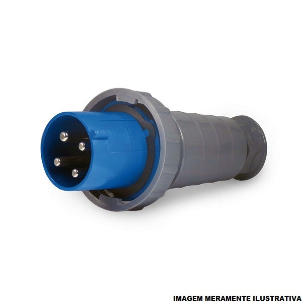 Plugue Industrial 3P+T+N 63A 220VCA Azul 9H Newkon IP67