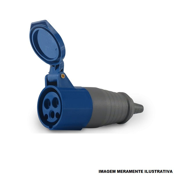 Acoplamento Móvel 3P+T+N 16A/220VCA Fêmea PVC Azul 9H IP44 Industrial