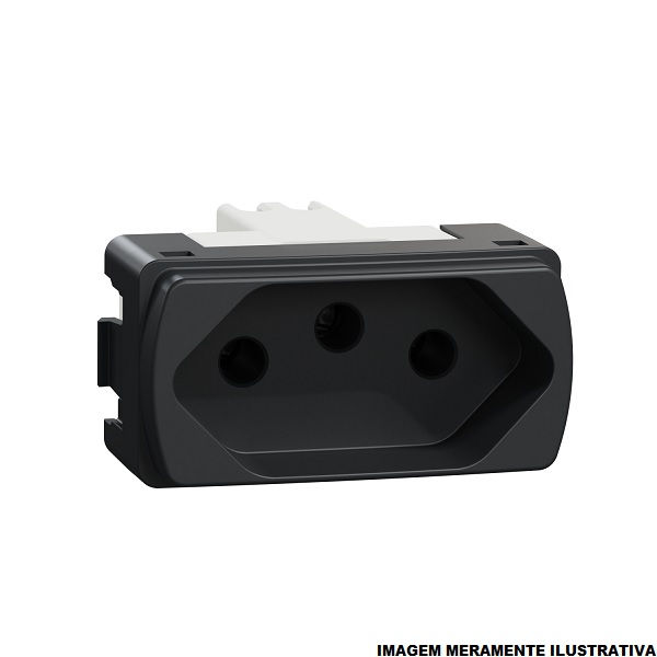 Módulo Módulo Tomada NBR 2P+T 10A/250VCA PVC Grafite Linha Miluz