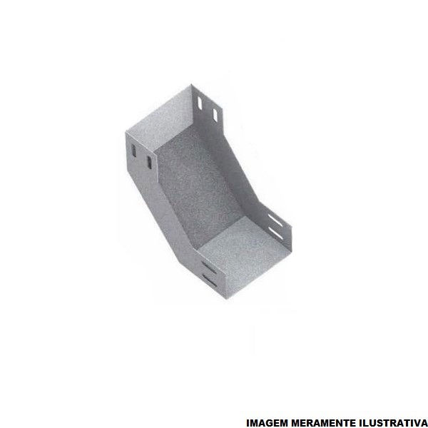 Curva 90G Vertical Lisa Galvanizada Eletrolítica Interna para Eletrocalha 150x75 mm