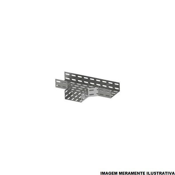 Te Perfurado Horizontal 90G Galvanizado Eletrolítico para Eletrocalha 400x100 mm