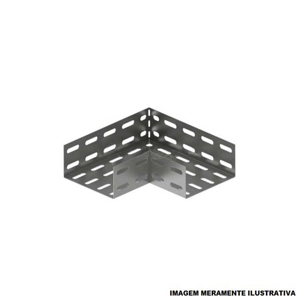 Cotovelo 90G Reto Perfurado Galvanizado Eletrolítico para Eletrocalha 400x100 mm