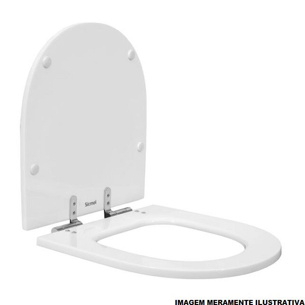 Assento Sanitário Assento Sanitário Poliéster Convencional Sofisticado Branco Slow Close