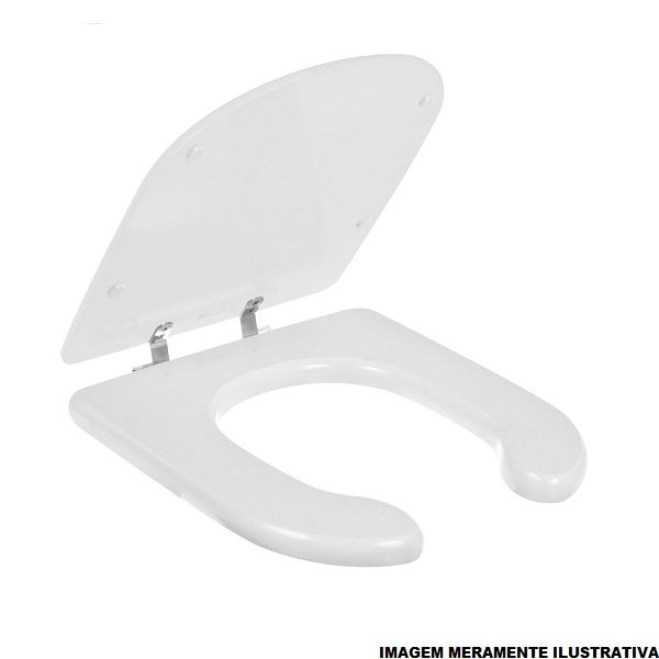 Assento Sanitário Assento Sanitário Poliéster com Abertura Frontal e Tampa Branco Vogue PLUS PCD