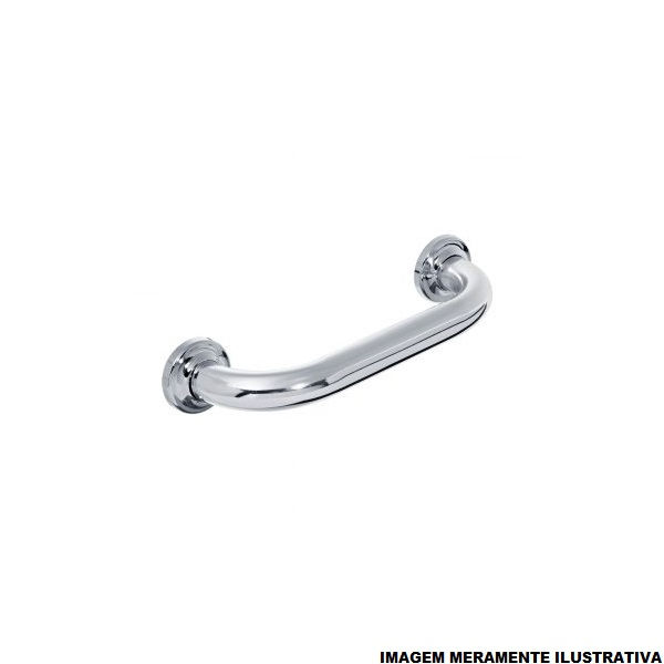 Barra de Segurança Barra de Segurança PCD Reta Alumínio Cromada 900 mm NBR 9050