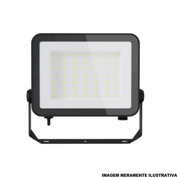 Projetor Led 50W Compact 5000K 5000 lm Bivolt Preto IP66 30.000H