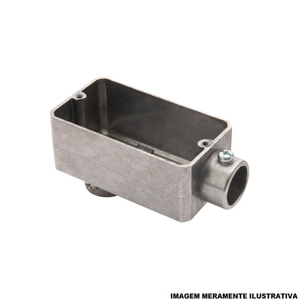 Condulete Alumínio Tipo LB 1/2" sem Rosca sem Tampa sem Vedação Cinza sem Pintura IP54