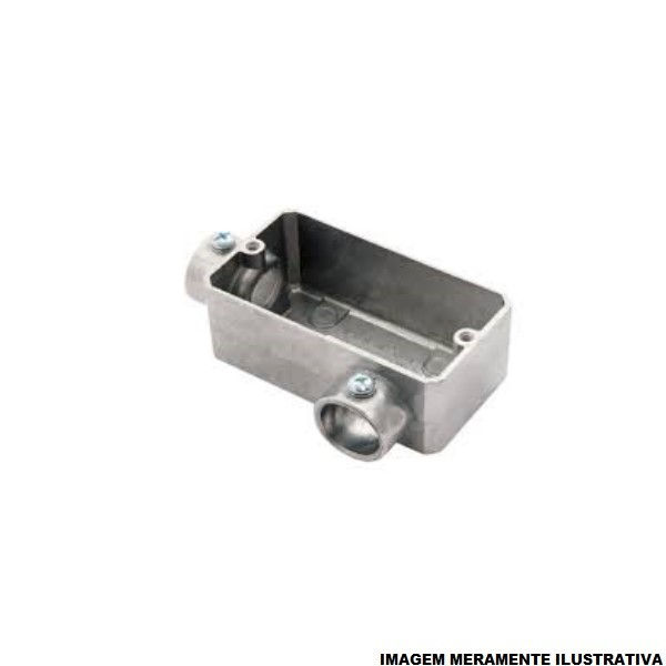 Condulete Alumínio Tipo LL 1/2" sem Rosca sem Tampa sem Vedação Cinza sem Pintura IP54