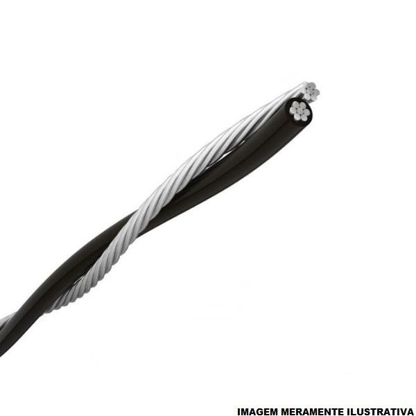 Cabo Alumínio Cabo Alumínio Isolado XLPE 90G 0,6/1 kV 1x 25+25,00 mm² Multiplex Neutro NU Preto NBR 8182 Classe 2 Ca