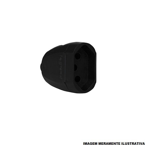 Plugue Fêmea 2P+T 20A 250VCA PVC Preto