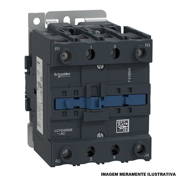 Contator Principal Tetrapolar 60A/AC1 24VCA 50/60 Hz LC1D40 2 Polos na + 2 Polos NF Tesys-d Conexão para Parafuso