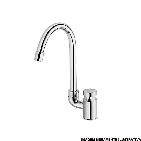 Torneira Lavatório Ligas de Cobre Acionamento Temporizado para Balcão 1/2" Cromada Alta Pressmatic