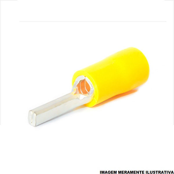 Terminal Cobre Estanhado a Compressão Pino Pre-Isolado 4,00-6,00 mm² Amarelo