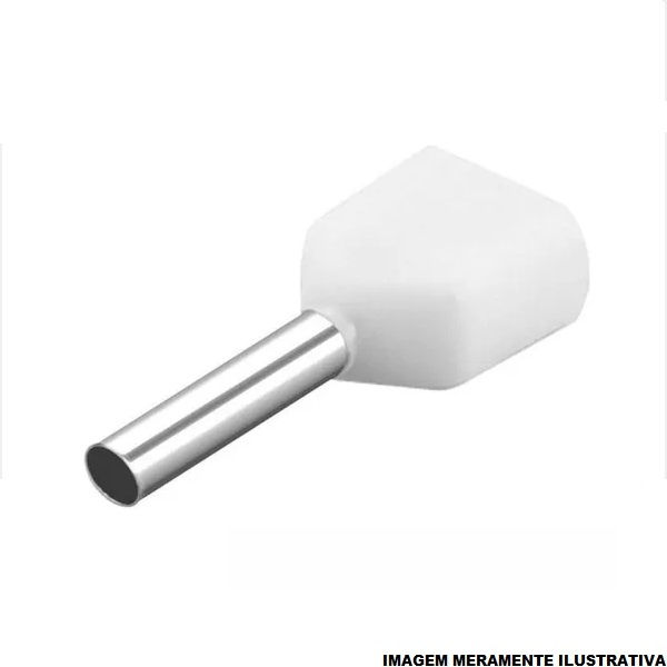 Terminal Cobre Estanhado a Compressão Pino Tubular Pre-Isolado 0,50 mm² Branco