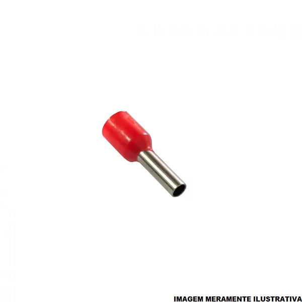 Terminal Cobre Estanhado a Compressão Pino Tubular Pre-Isolado 35,00 mm² Vermelho