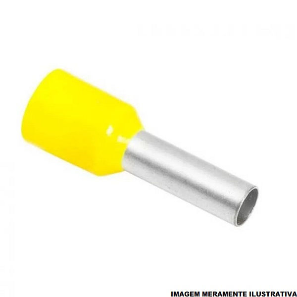 Terminal Cobre Estanhado a Compressão Pino Tubular Pre-Isolado 25,00 mm² Amarelo