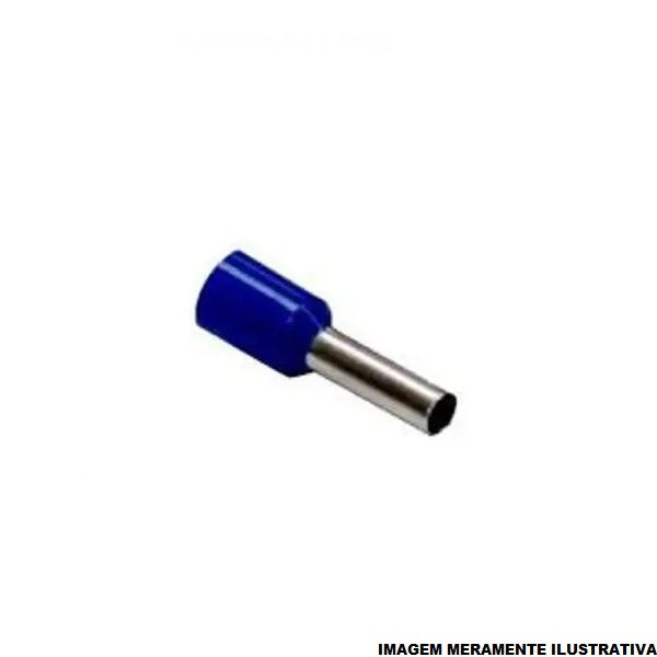 Terminal Cobre Estanhado a Compressão Pino Tubular Pre-Isolado 2,50 mm² Azul