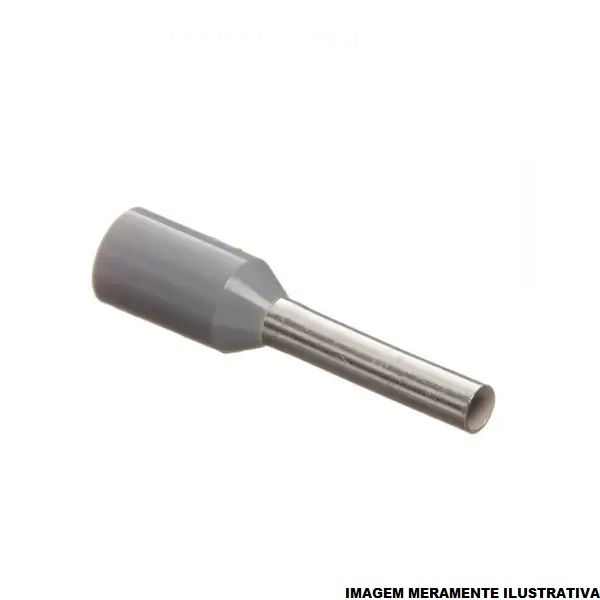 Terminal Cobre Estanhado a Compressão Pino Tubular Pre-Isolado 4,00 mm² Cinza