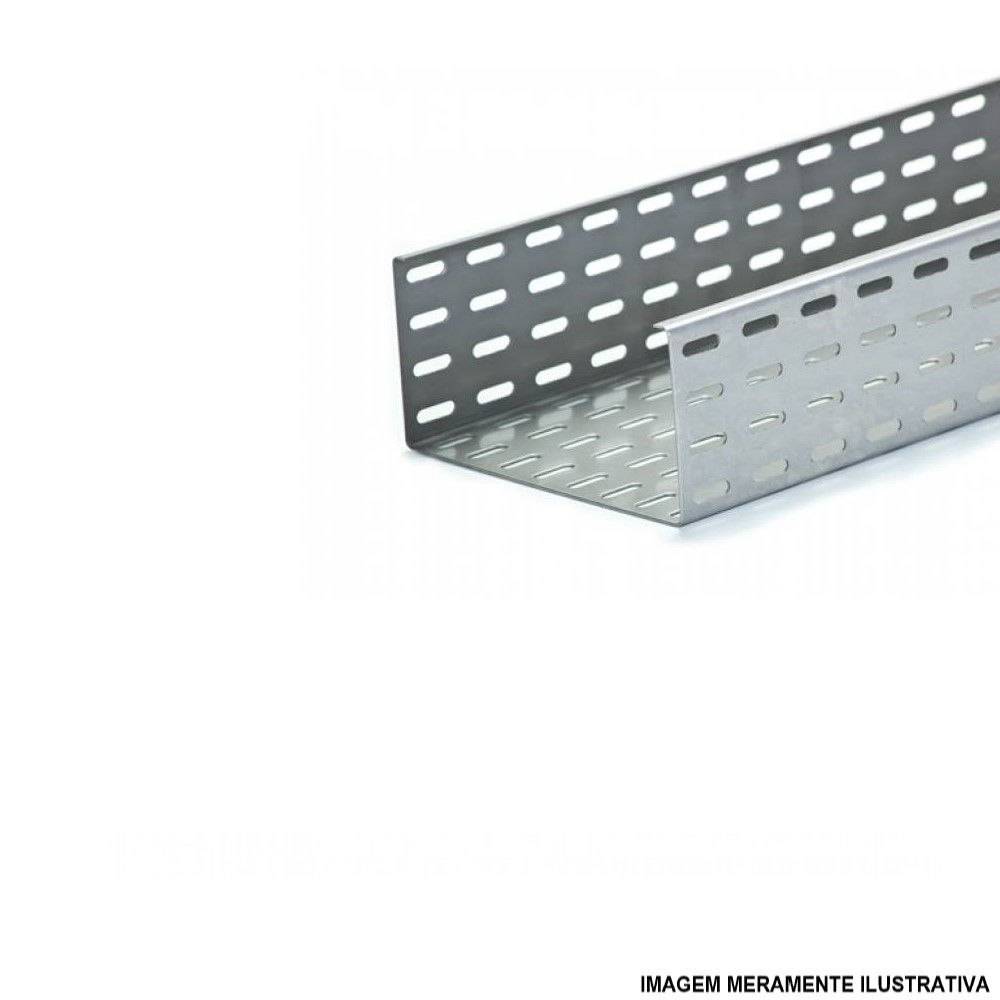 Eletrocalha Perfurada Galvanizada Eletrolítica 250x100x3000 mm sem Tampa sem Virola Chapa 24