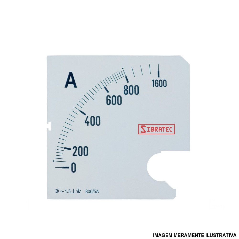 Escala Para Amperímetro Intercambiável 800A 96x96 mm