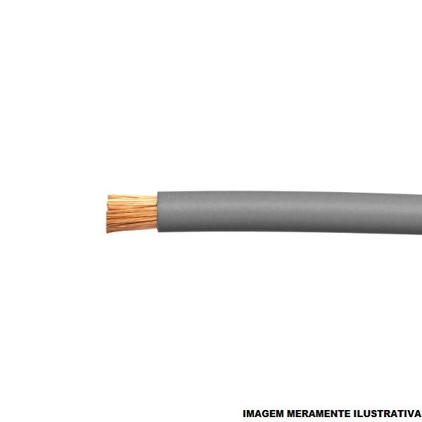 Cabo Cobre Isolado PVC 70G 750V 1x 0,50 mm² Flexível Cinza NBR 247-3 Classe 5
