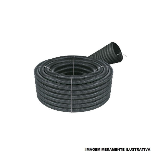 Duto Corrugado Cimduto PEAD Anelar com Fio Guia 2" DN63 Preto NBR 15715 com 50 M 450N