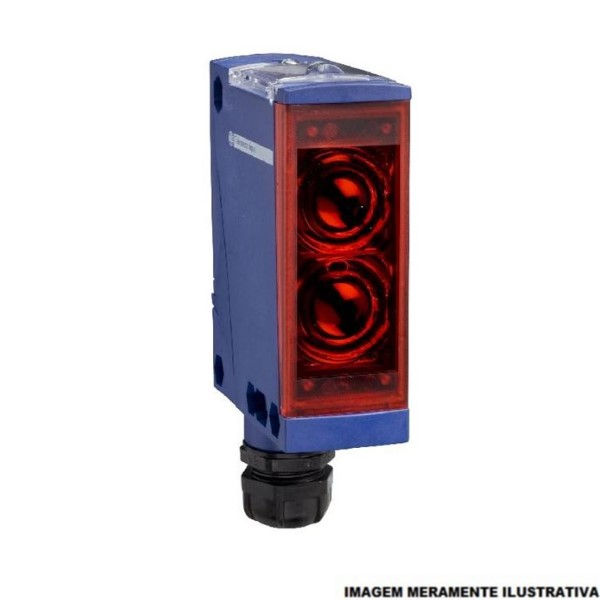 Sensor Fotoelétrico Proximidade Retangular 24-240VCA/CC 1NA/1NF Alcance 2,1 M com 5 Fios IP67