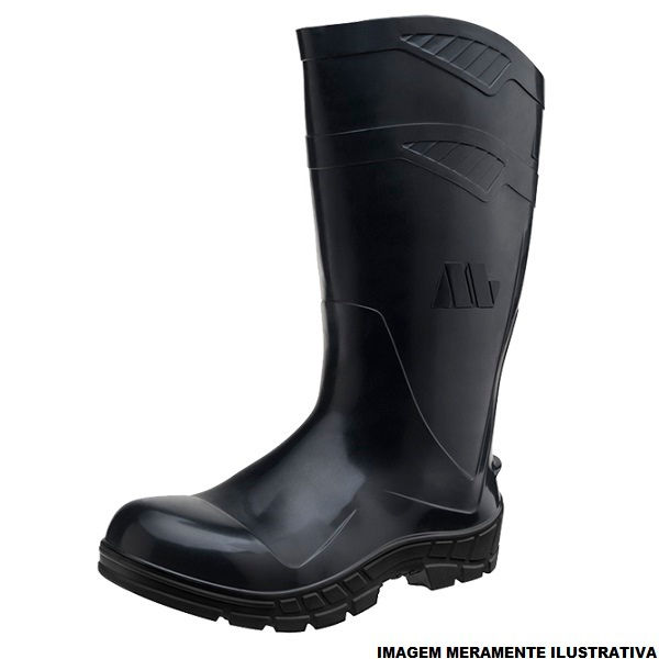 Bota Cano Longo PVC ALL Work sem Forro Tamanho 38 Preta Ca 48254