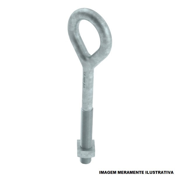 Parafuso Olhal Galvanizado a Fogo M16x350 mm com 1 Porca