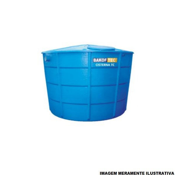 Cisterna PVC/Fibra de Vidro Tronco Cônico Vertical 3000 L Azul para Esgoto/Água Chuva