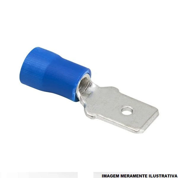 Terminal Cobre Estanhado a Compressão Macho Pre-Isolado 1,50-2,50 mm² Azul