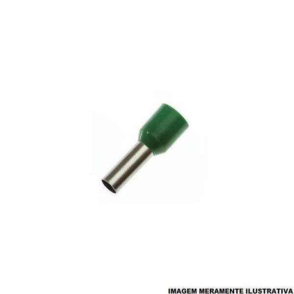 Terminal Cobre Estanhado a Compressão Pino Tubular Pre-Isolado 6,00 mm² Verde