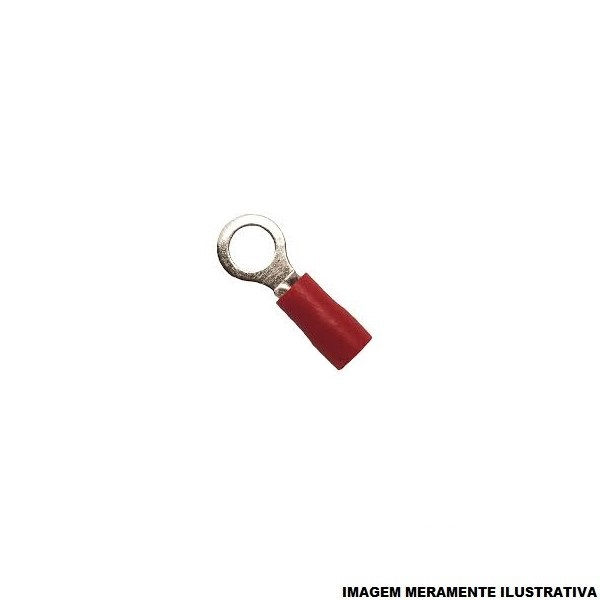 Terminal Cobre Estanhado a Compressão Anel Pre-Isolado 35,00 mm² com 1 Furo M8 Vermelho
