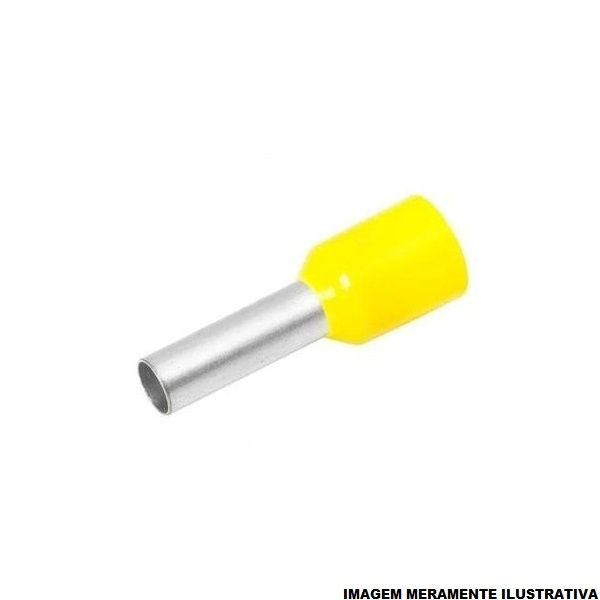 Terminal Cobre Estanhado a Compressão Pino Tubular Pre-Isolado 25,00 mm² Amarelo