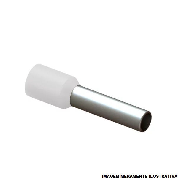 Terminal Cobre Estanhado a Compressão Pino Tubular Pre-Isolado 0,50 mm² Branco