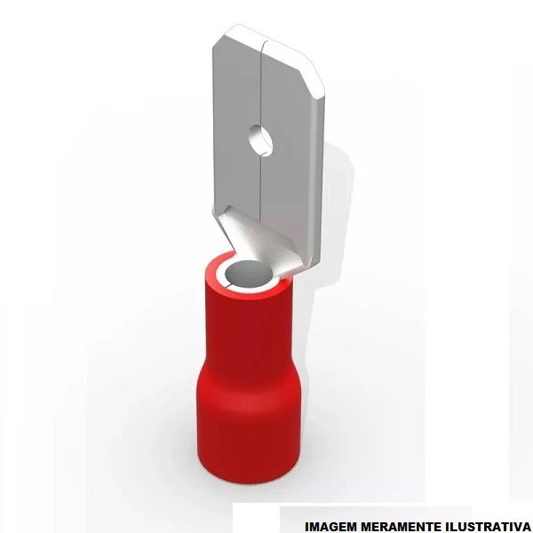 Terminal Cobre Estanhado a Compressão Macho Pre-Isolado 0,50-1,50 mm² Vermelho