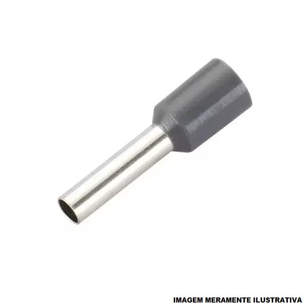 Terminal Cobre Estanhado a Compressão Pino Tubular Pre-Isolado 4,00 mm² Cinza