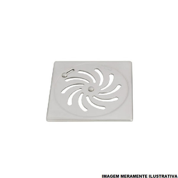 Grelha INOX Quadrada sem Moldura com Fecho 150x150 mm Cromada Esgoto