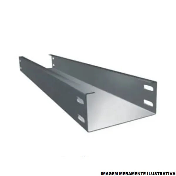Eletrocalha Lisa Galvanizada Eletrolítica 100x100x3000 mm sem Tampa com Virola Chapa 20